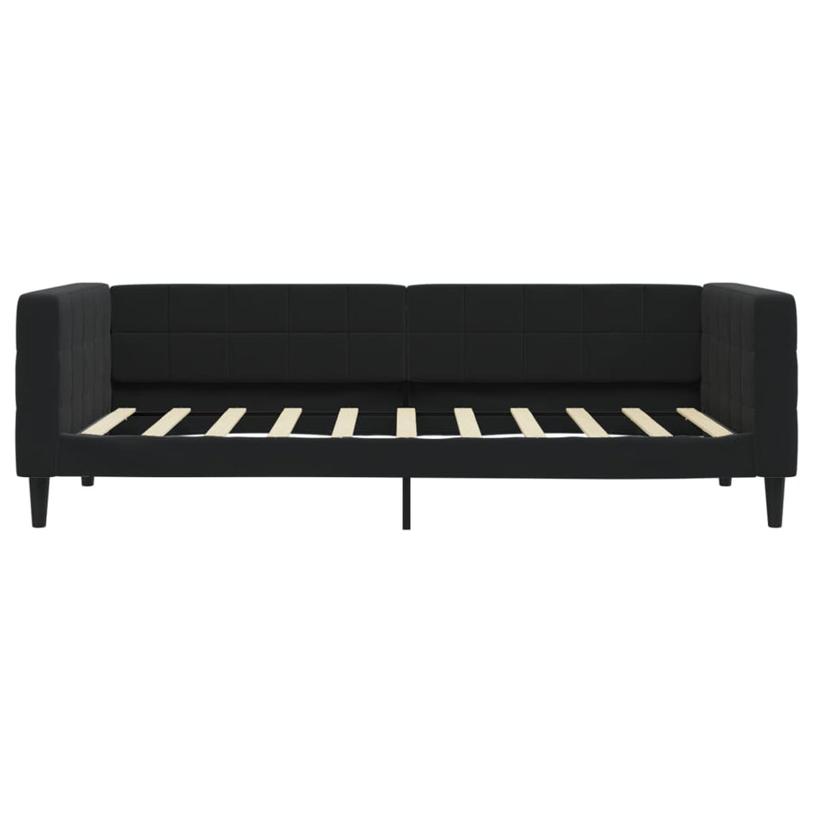 Slaapbank Fluweel 90 x 190 cm Zwart met matras