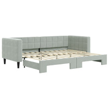 Slaapbank Fluweel 80 x 200 cm Lichtgrijs met onderschuifbed