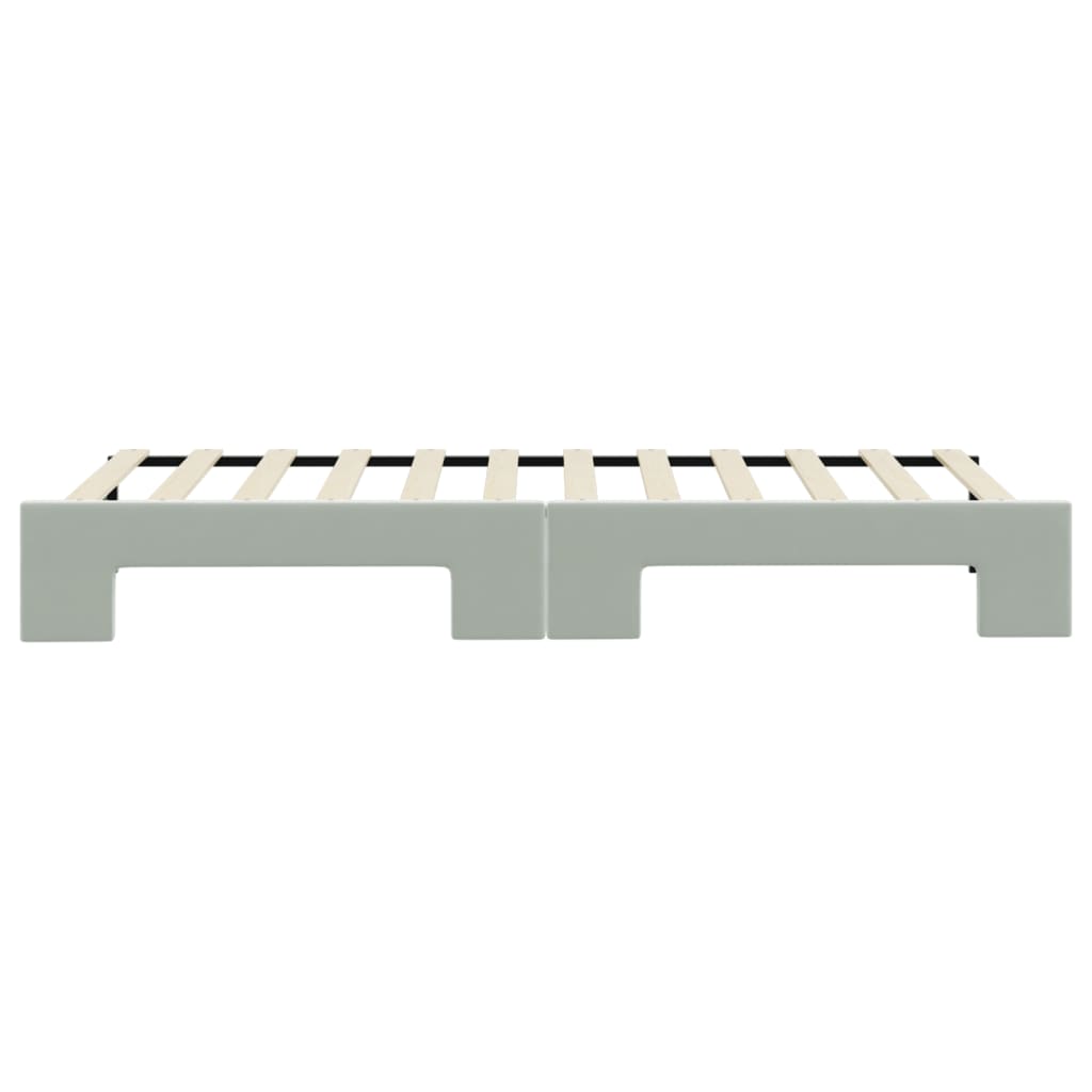 Slaapbank Fluweel 80 x 200 cm Lichtgrijs met onderschuifbed