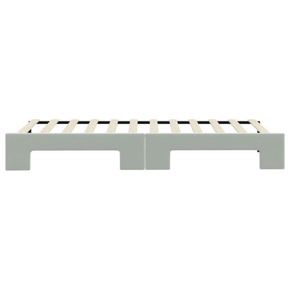 Slaapbank Fluweel 80 x 200 cm Lichtgrijs met onderschuifbed