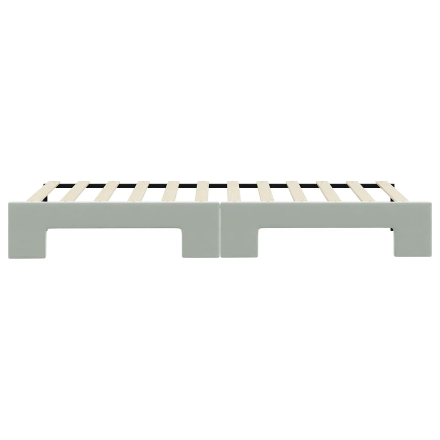Slaapbank Fluweel 80 x 200 cm Lichtgrijs met onderschuifbed