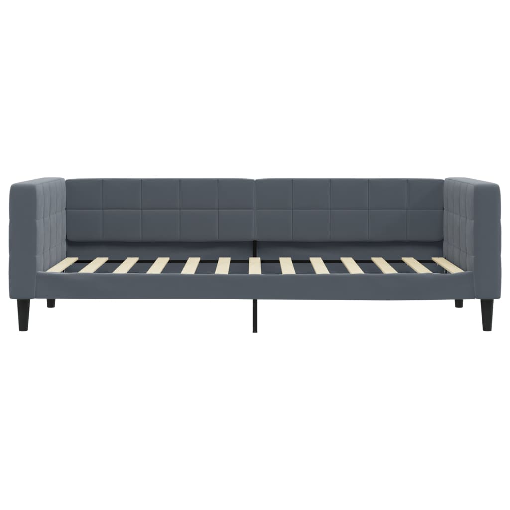 Slaapbank met onderschuifbed 80x200 cm fluweel donkergrijs