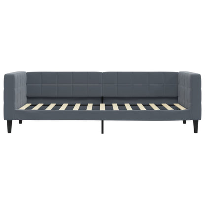 Slaapbank met onderschuifbed 80x200 cm fluweel donkergrijs