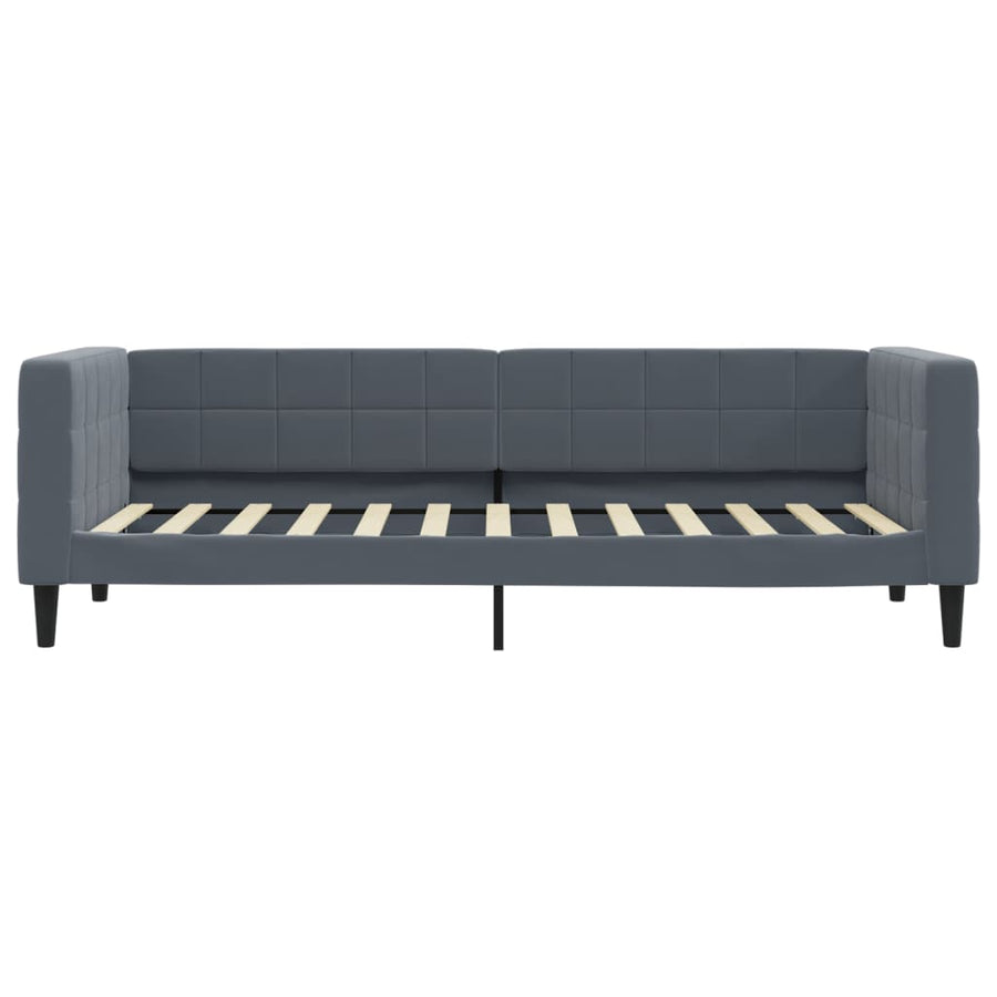 Slaapbank met onderschuifbed 80x200 cm fluweel donkergrijs
