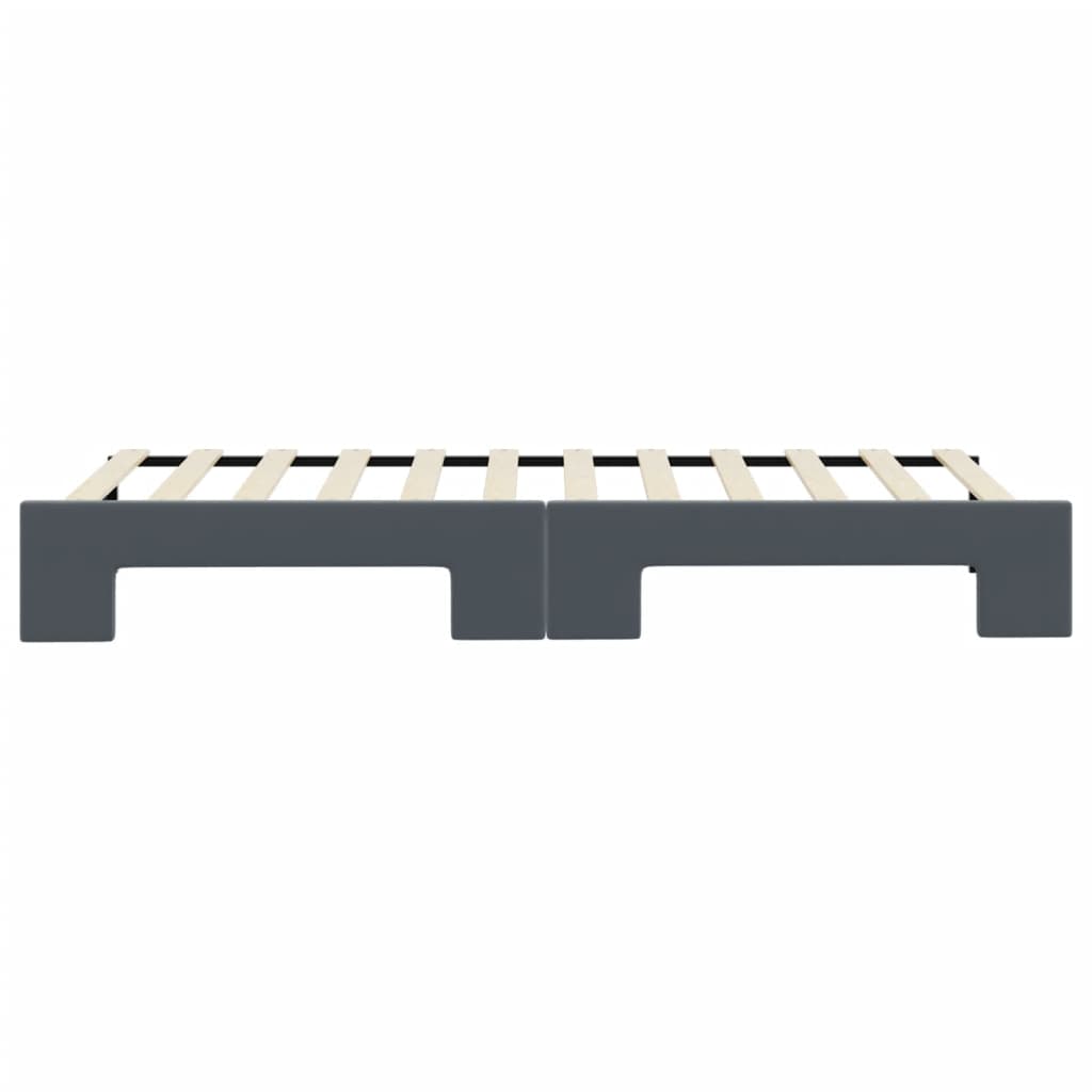 Slaapbank met onderschuifbed 80x200 cm fluweel donkergrijs