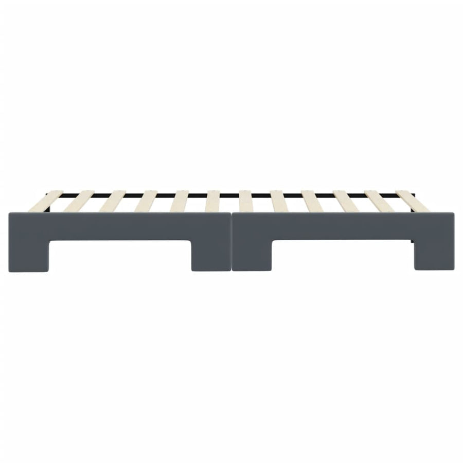 Slaapbank met onderschuifbed 80x200 cm fluweel donkergrijs