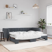 Slaapbank met onderschuifbed 80x200 cm donkergrijs