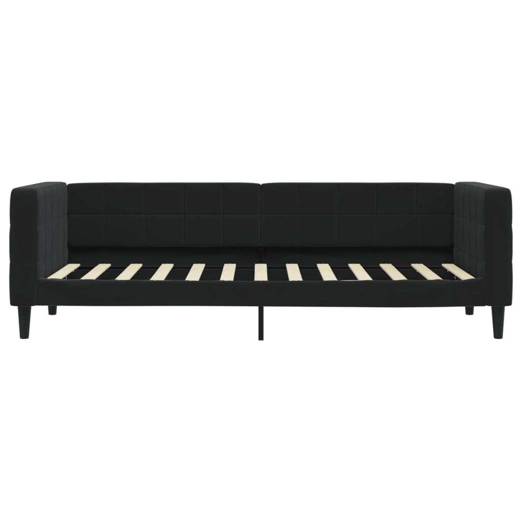 Slaapbank Fluweel 80 x 200 cm Zwart met onderschuifbed