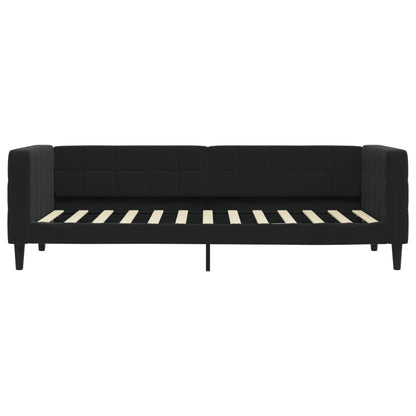 Slaapbank Fluweel 80 x 200 cm Zwart met onderschuifbed