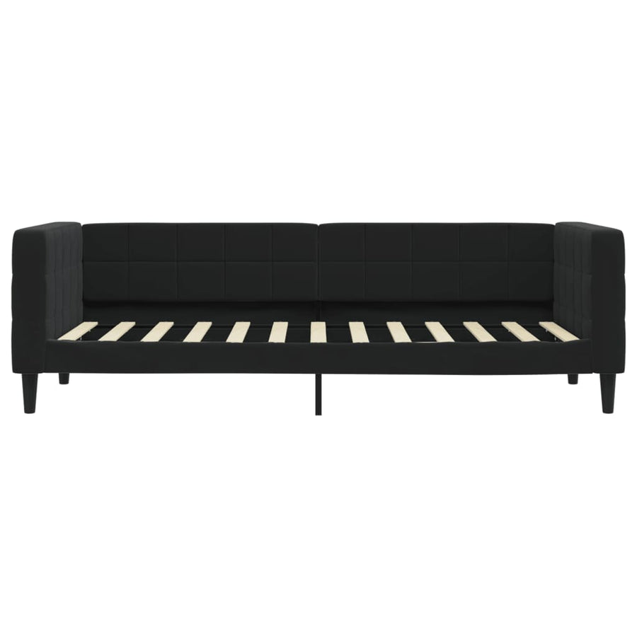 Slaapbank Fluweel 80 x 200 cm Zwart met onderschuifbed