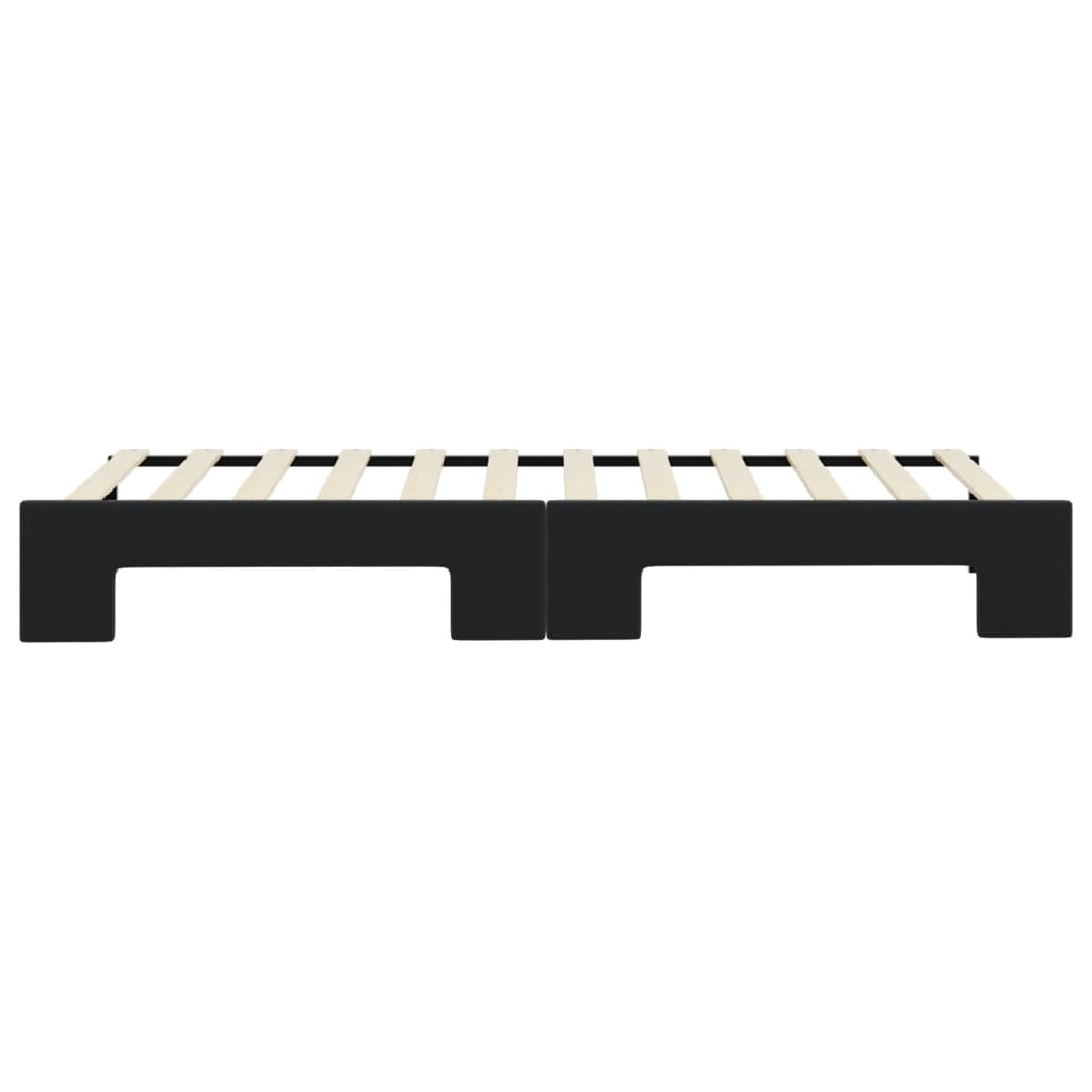 Slaapbank Fluweel 80 x 200 cm Zwart met onderschuifbed