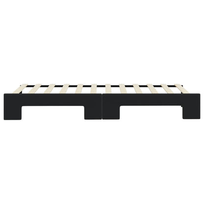 Slaapbank Fluweel 80 x 200 cm Zwart met onderschuifbed