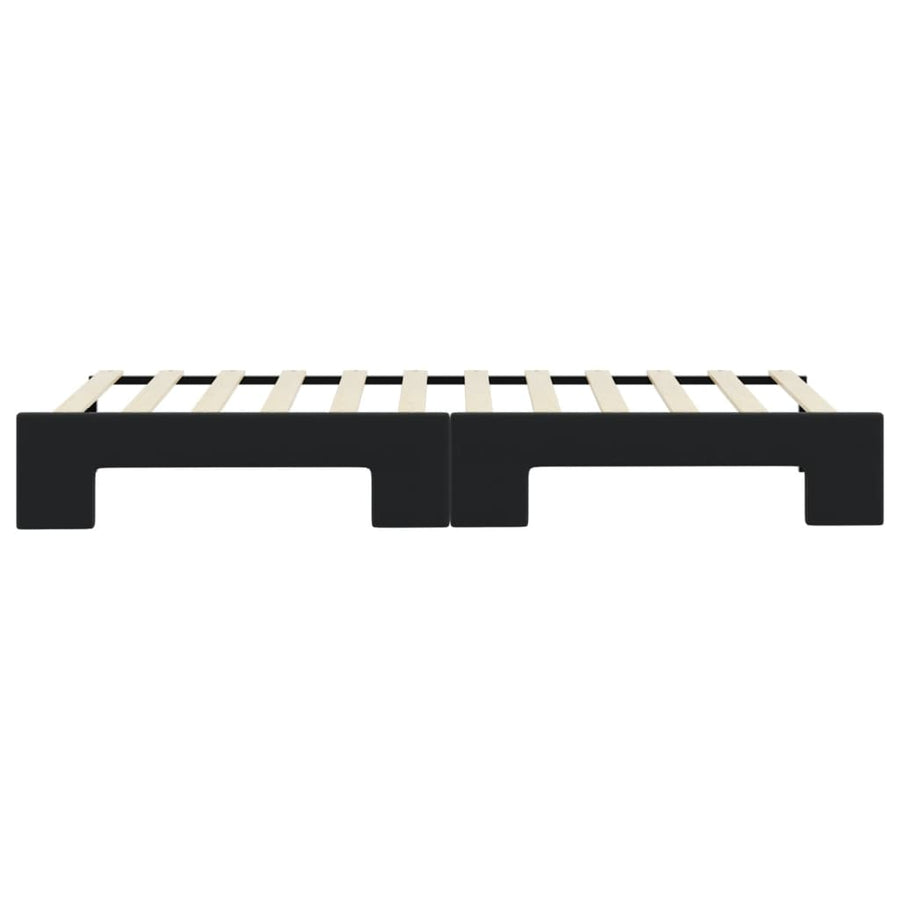 Slaapbank Fluweel 80 x 200 cm Zwart met onderschuifbed
