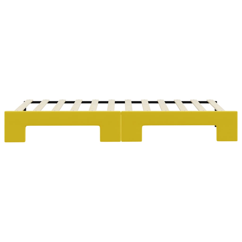Slaapbank Fluweel 80 x 200 cm Geel met onderschuifbed