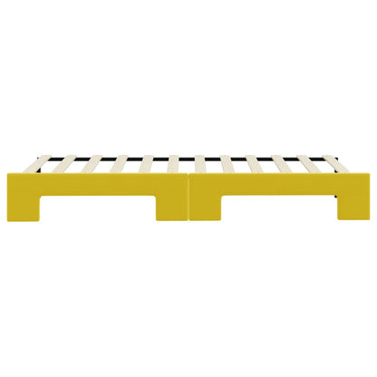 Slaapbank Fluweel 80 x 200 cm Geel met onderschuifbed