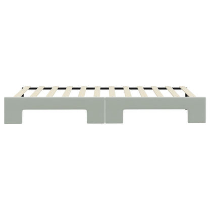 Slaapbank met onderschuifbed 90x200 cm fluweel lichtgrijs