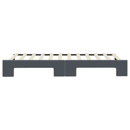 Slaapbank met onderschuifbed 90x200 cm fluweel donkergrijs