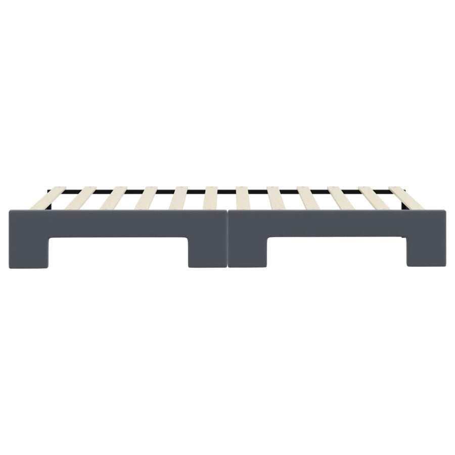 Slaapbank met onderschuifbed 90x200 cm fluweel donkergrijs