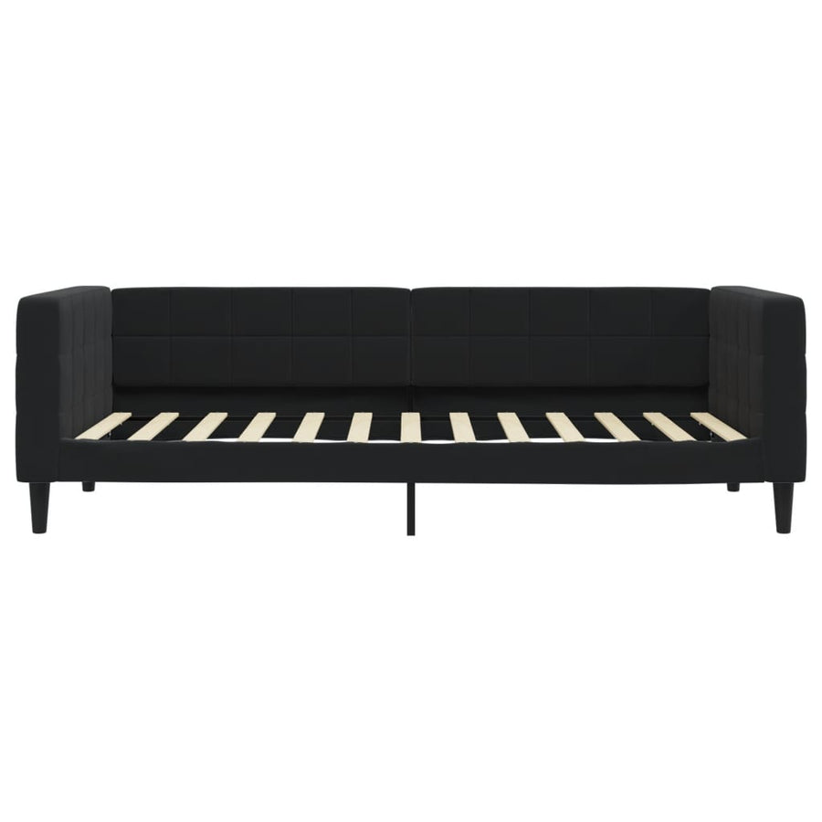 Slaapbank Fluweel 90 x 200 cm Zwart met onderschuifbed