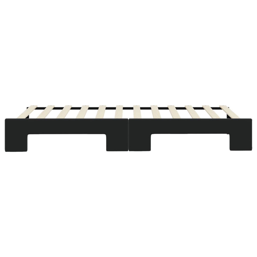 Slaapbank Fluweel 90 x 200 cm Zwart met onderschuifbed