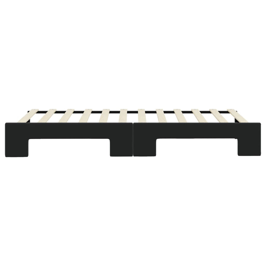 Slaapbank Fluweel 90 x 200 cm Zwart met onderschuifbed