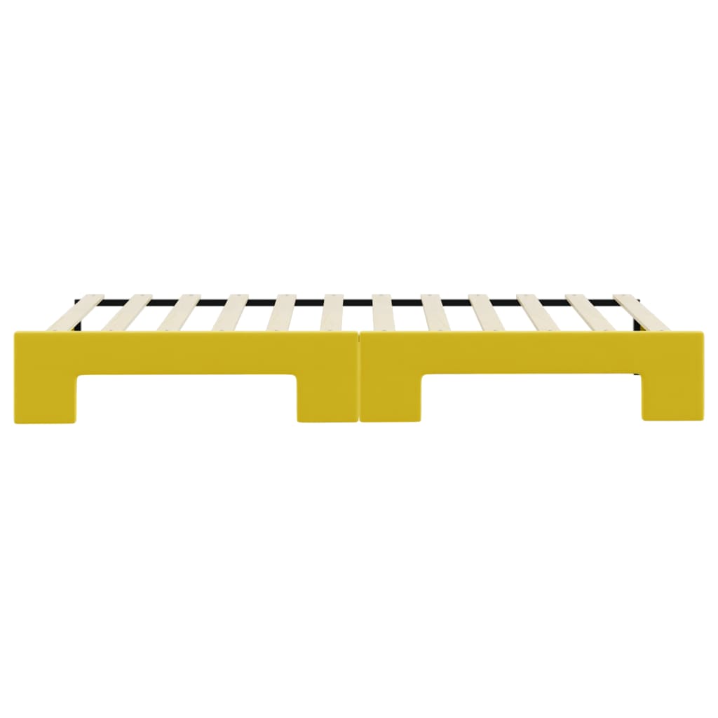 Slaapbank Fluweel 90 x 200 cm Geel met onderschuifbed