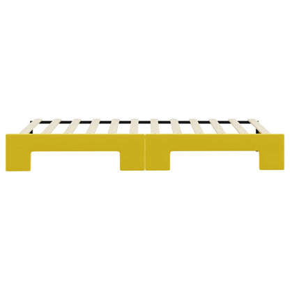 Slaapbank Fluweel 90 x 200 cm Geel met onderschuifbed