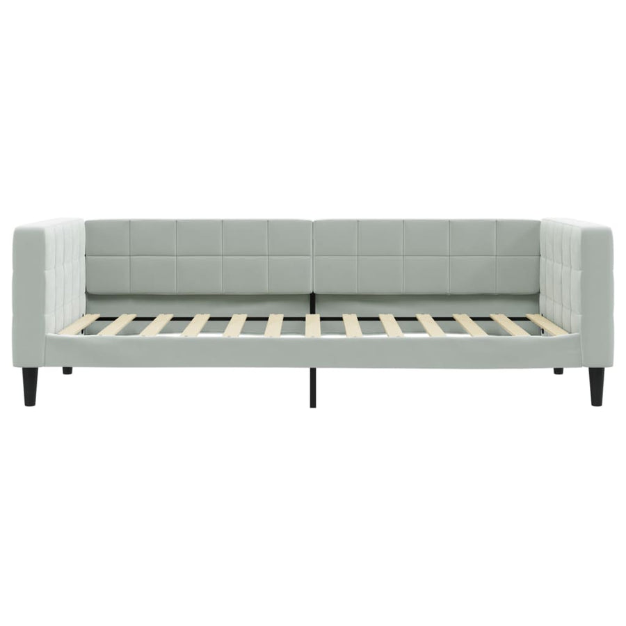 Slaapbank Fluweel 100 x 200 cm Lichtgrijs met onderschuifbed