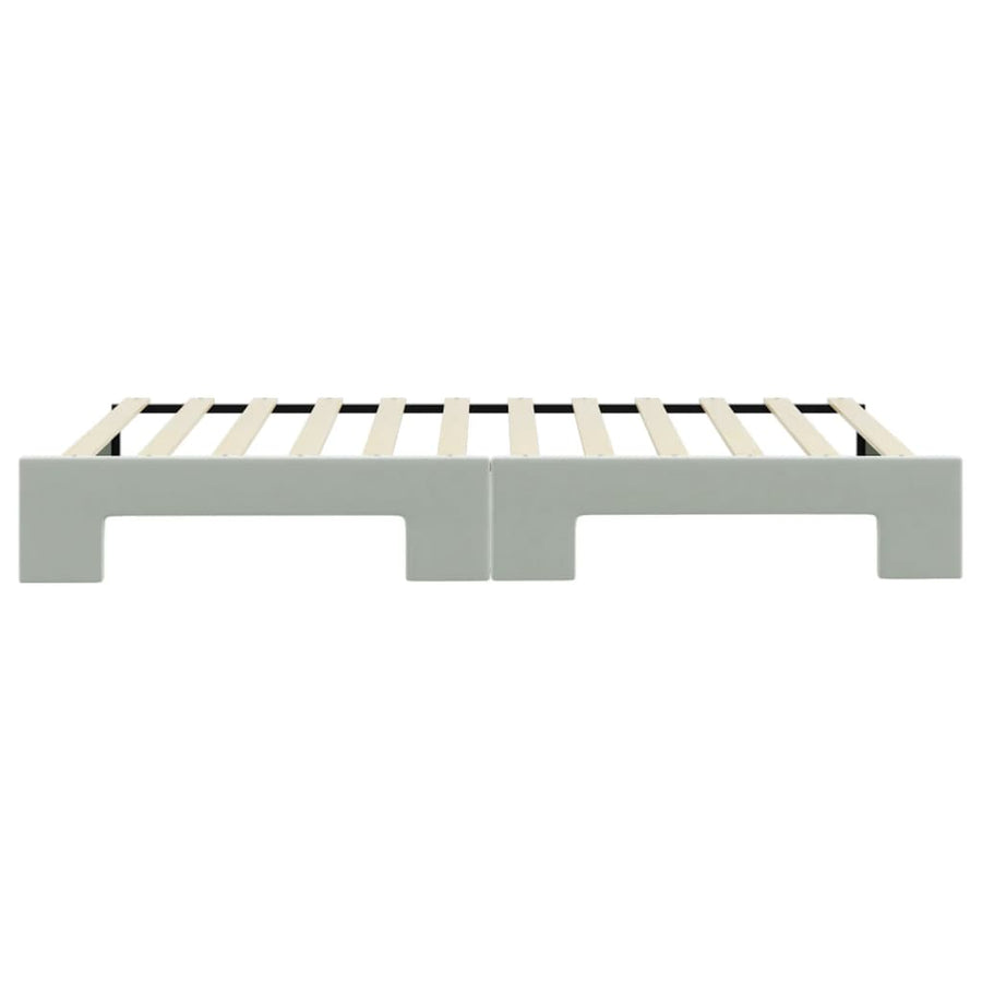 Slaapbank Fluweel 100 x 200 cm Lichtgrijs met onderschuifbed