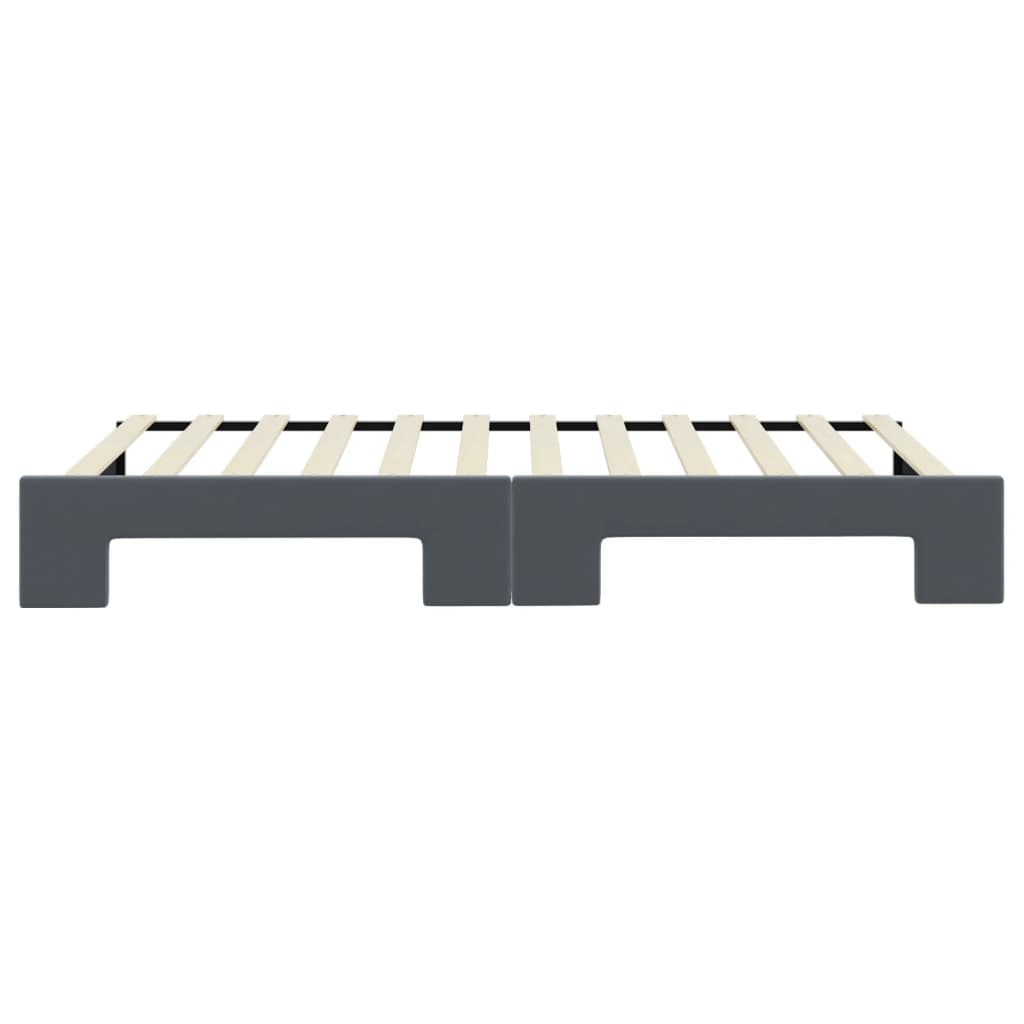 Slaapbank met onderschuifbed 100x200 cm fluweel donkergrijs