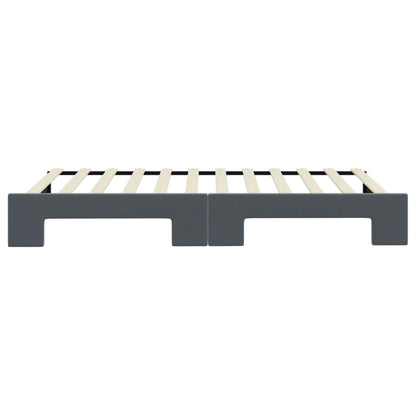 Slaapbank met onderschuifbed 100x200 cm fluweel donkergrijs