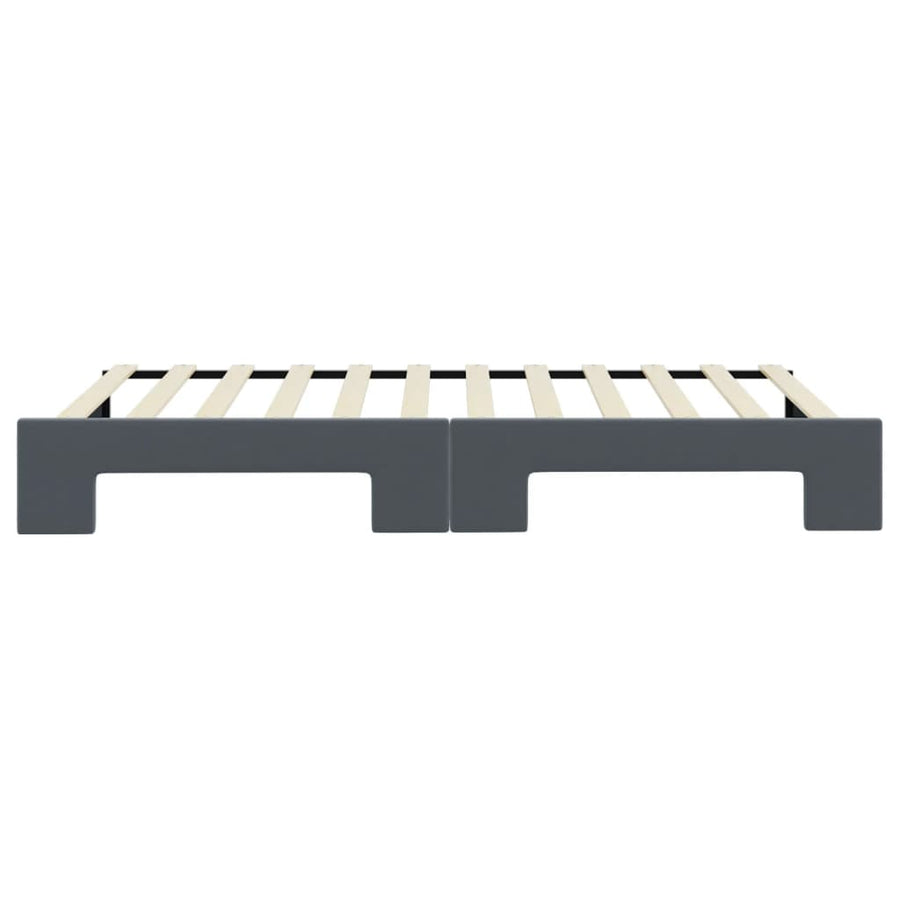 Slaapbank met onderschuifbed 100x200 cm fluweel donkergrijs