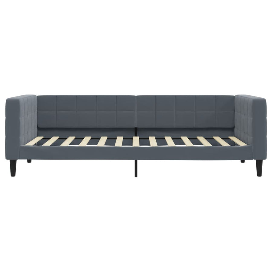 Slaapbank met onderschuifbed 100x200 cm fluweel donkergrijs