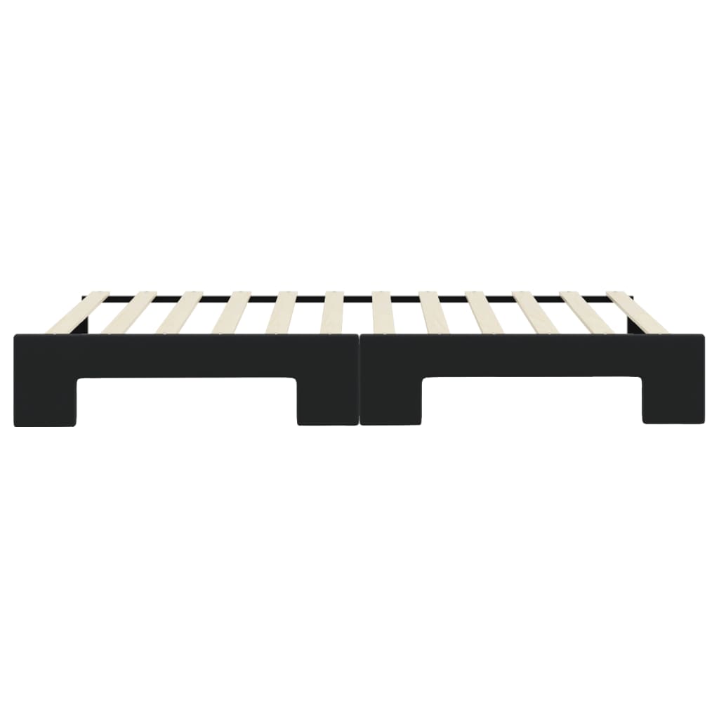 Slaapbank Fluweel 100 x 200 cm Zwart met onderschuifbed