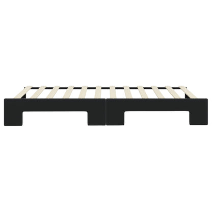 Slaapbank Fluweel 100 x 200 cm Zwart met onderschuifbed
