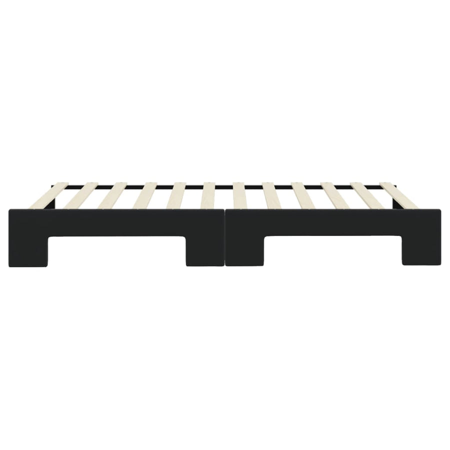 Slaapbank Fluweel 100 x 200 cm Zwart met onderschuifbed
