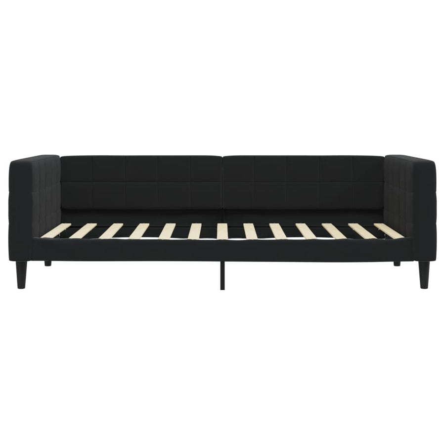 Slaapbank Fluweel 100 x 200 cm Zwart met onderschuifbed
