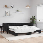 Sofa bed with trundle bed 100x200 cm velvet black
