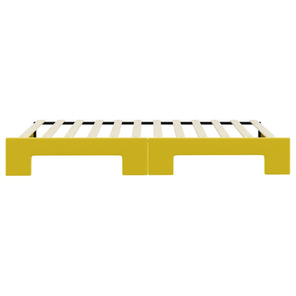 Slaapbank met onderschuifbed 100x200 cm fluweel geel