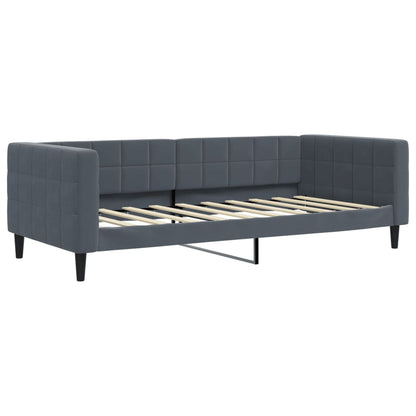 Slaapbank Fluweel Donkergrijs 90 x 190 cm met onderschuifbed