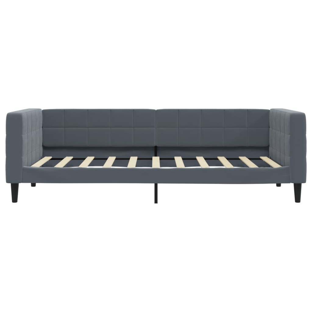 Slaapbank Fluweel Donkergrijs 90 x 190 cm met onderschuifbed