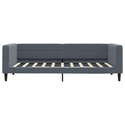 Slaapbank Fluweel Donkergrijs 90 x 190 cm met onderschuifbed