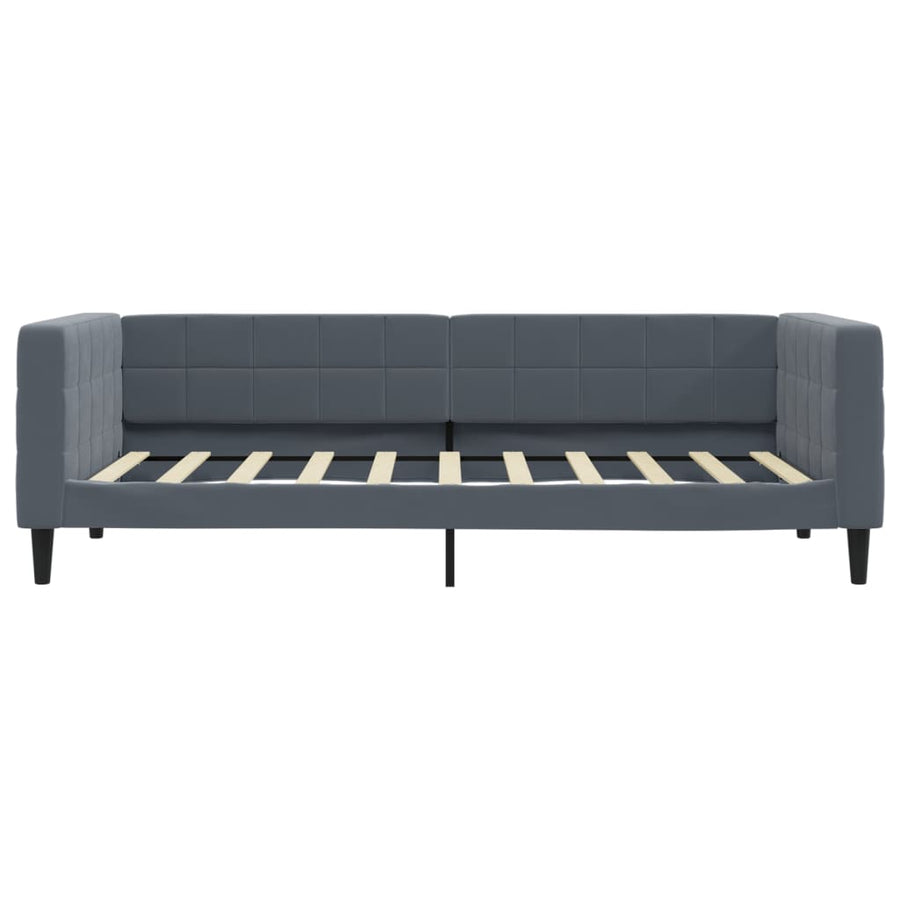 Slaapbank Fluweel Donkergrijs 90 x 190 cm met onderschuifbed