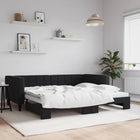 Daybed with trundle bed 90x190 cm velvet black