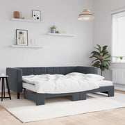 Slaapbank onderschuifbed 80x200 cm fluweel donkergrijs