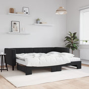 Slaapbank met onderschuifbed 80x200 cm zwart fluweel