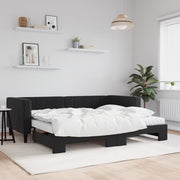 Slaapbank onderschuifbed 90x200 cm zwart fluweel