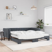 Slaapbank onderschuifbed 2x 100x200 cm donkergrijs