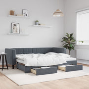 Slaapbank onderschuifbed met lades 80x200 cm donkergrijs