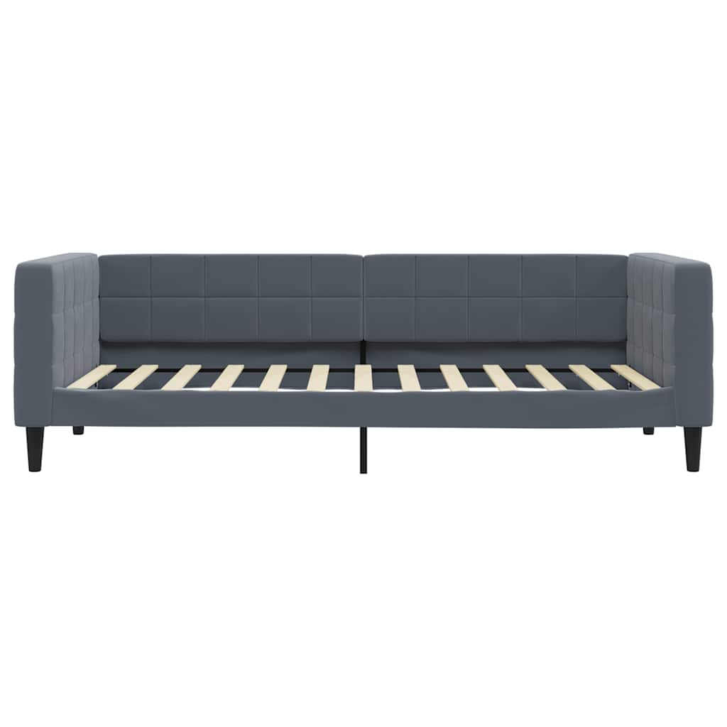 Slaapbank onderschuifbed en lades 90x200 cm fluweel donkergrijs